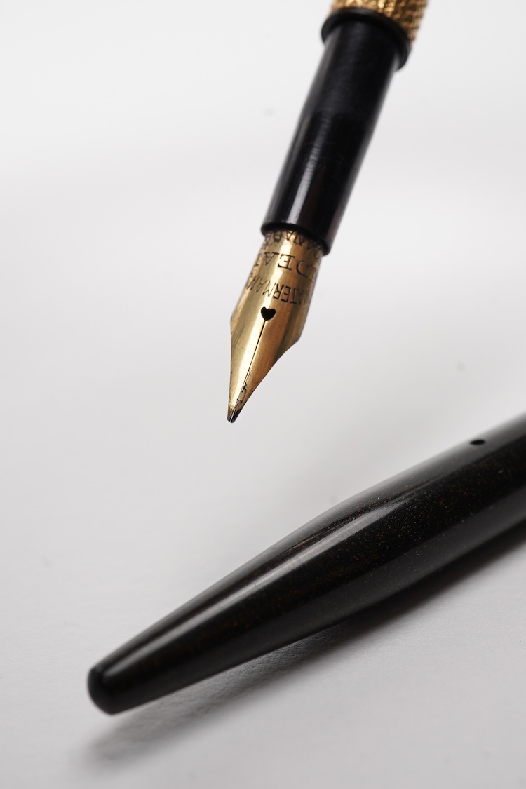 Waterman eyedroppers (2 no.) no's 402, and 0322 and another similar eyedropper, all with repairs